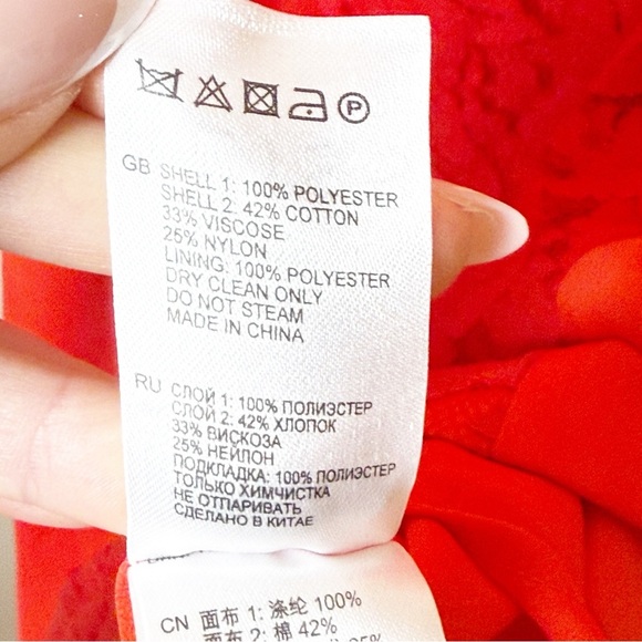 Reiss Lace Fit Red Orange Cocktail Dress Size 2 - Picture 7 of 12